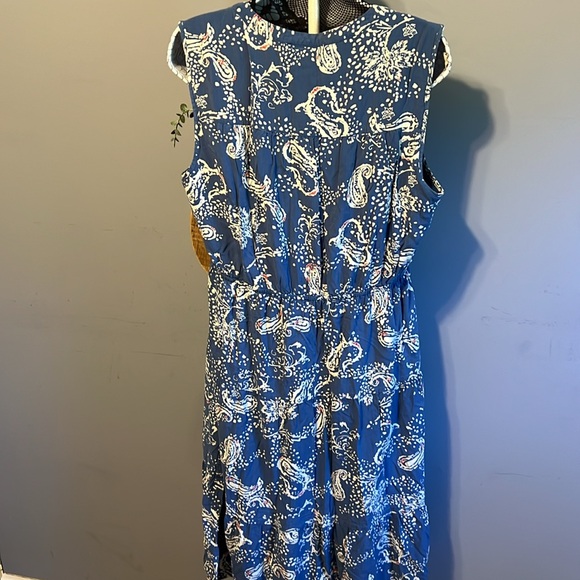 Daniel Rainn blue and paisley sleeveless day dress large NWOT - Picture 8 of 10